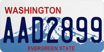 WA license plate AAD2899