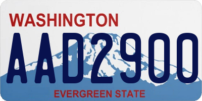 WA license plate AAD2900