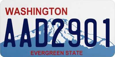 WA license plate AAD2901