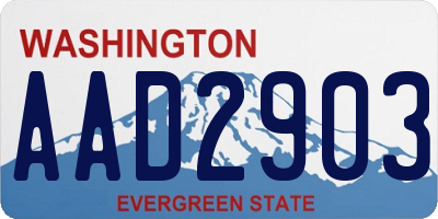 WA license plate AAD2903