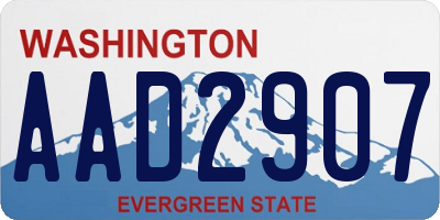 WA license plate AAD2907
