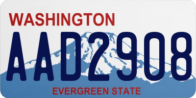 WA license plate AAD2908