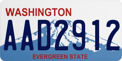 WA license plate AAD2912