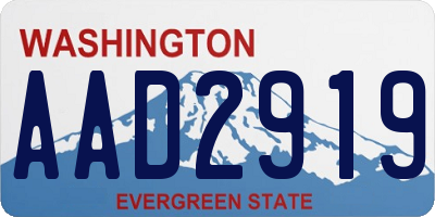 WA license plate AAD2919