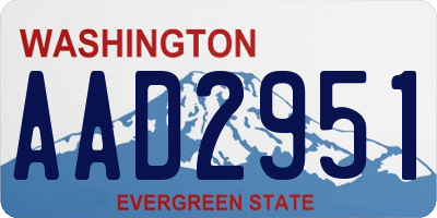 WA license plate AAD2951