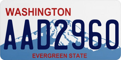WA license plate AAD2960