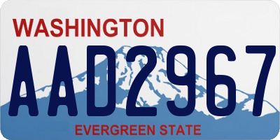 WA license plate AAD2967