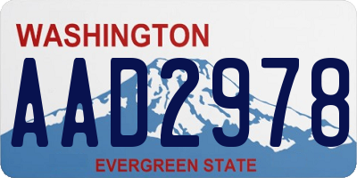 WA license plate AAD2978
