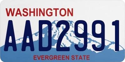 WA license plate AAD2991