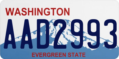 WA license plate AAD2993