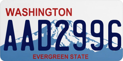 WA license plate AAD2996