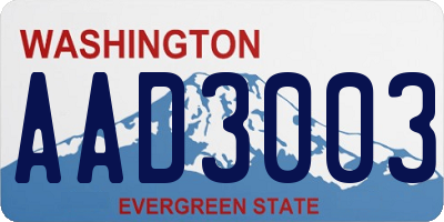 WA license plate AAD3003
