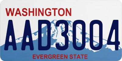 WA license plate AAD3004