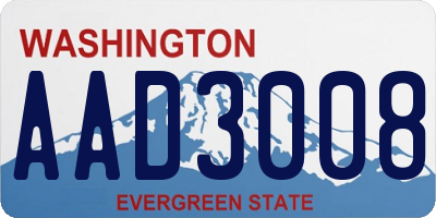 WA license plate AAD3008