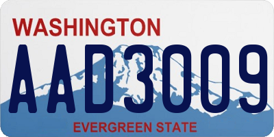 WA license plate AAD3009