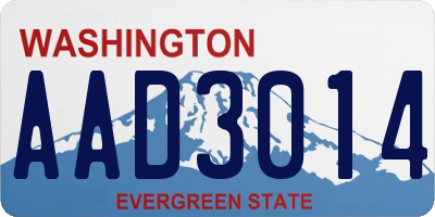 WA license plate AAD3014