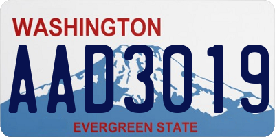 WA license plate AAD3019