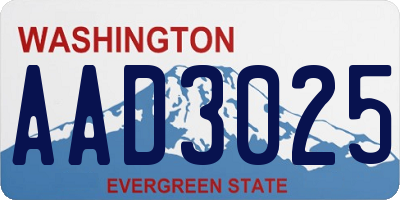 WA license plate AAD3025