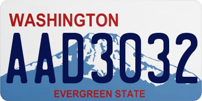 WA license plate AAD3032