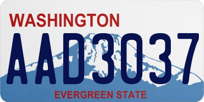 WA license plate AAD3037