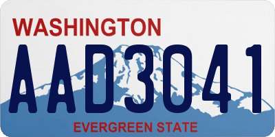 WA license plate AAD3041