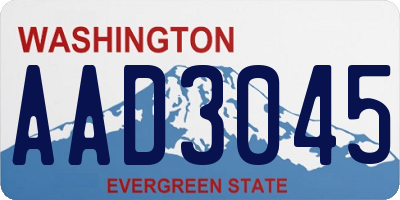 WA license plate AAD3045