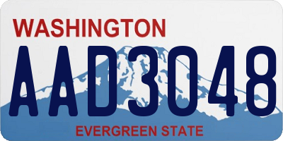 WA license plate AAD3048