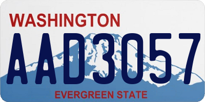 WA license plate AAD3057