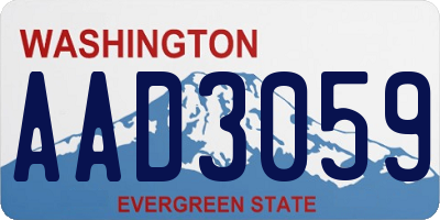 WA license plate AAD3059