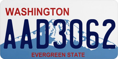 WA license plate AAD3062