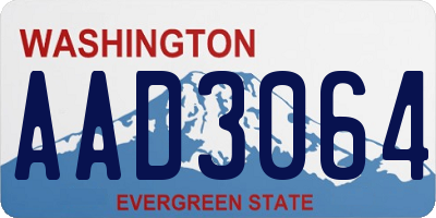 WA license plate AAD3064