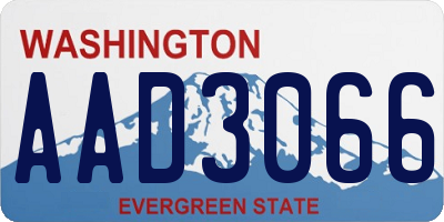 WA license plate AAD3066