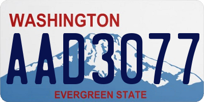 WA license plate AAD3077