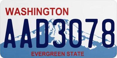WA license plate AAD3078