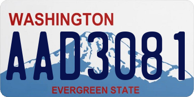 WA license plate AAD3081