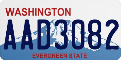 WA license plate AAD3082