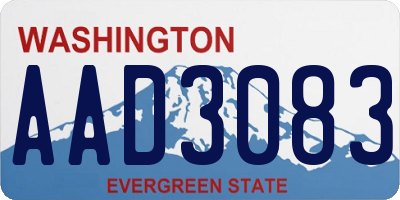 WA license plate AAD3083
