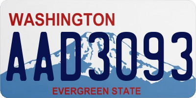 WA license plate AAD3093