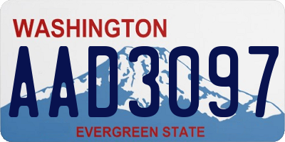 WA license plate AAD3097