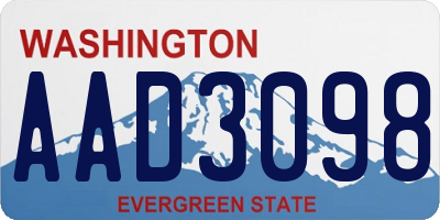 WA license plate AAD3098
