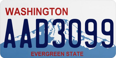WA license plate AAD3099