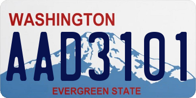 WA license plate AAD3101