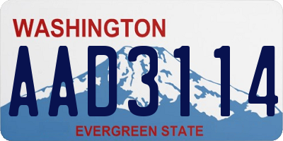 WA license plate AAD3114
