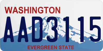 WA license plate AAD3115
