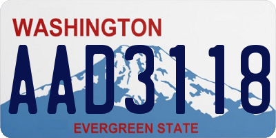 WA license plate AAD3118