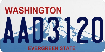 WA license plate AAD3120