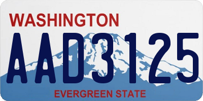WA license plate AAD3125