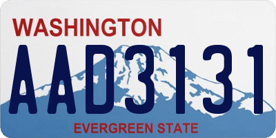 WA license plate AAD3131