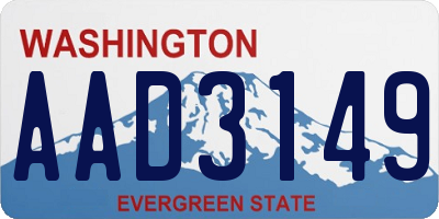 WA license plate AAD3149