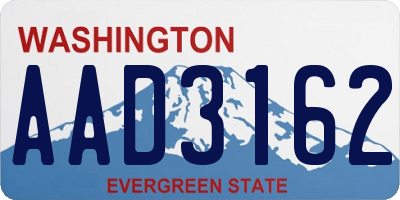 WA license plate AAD3162